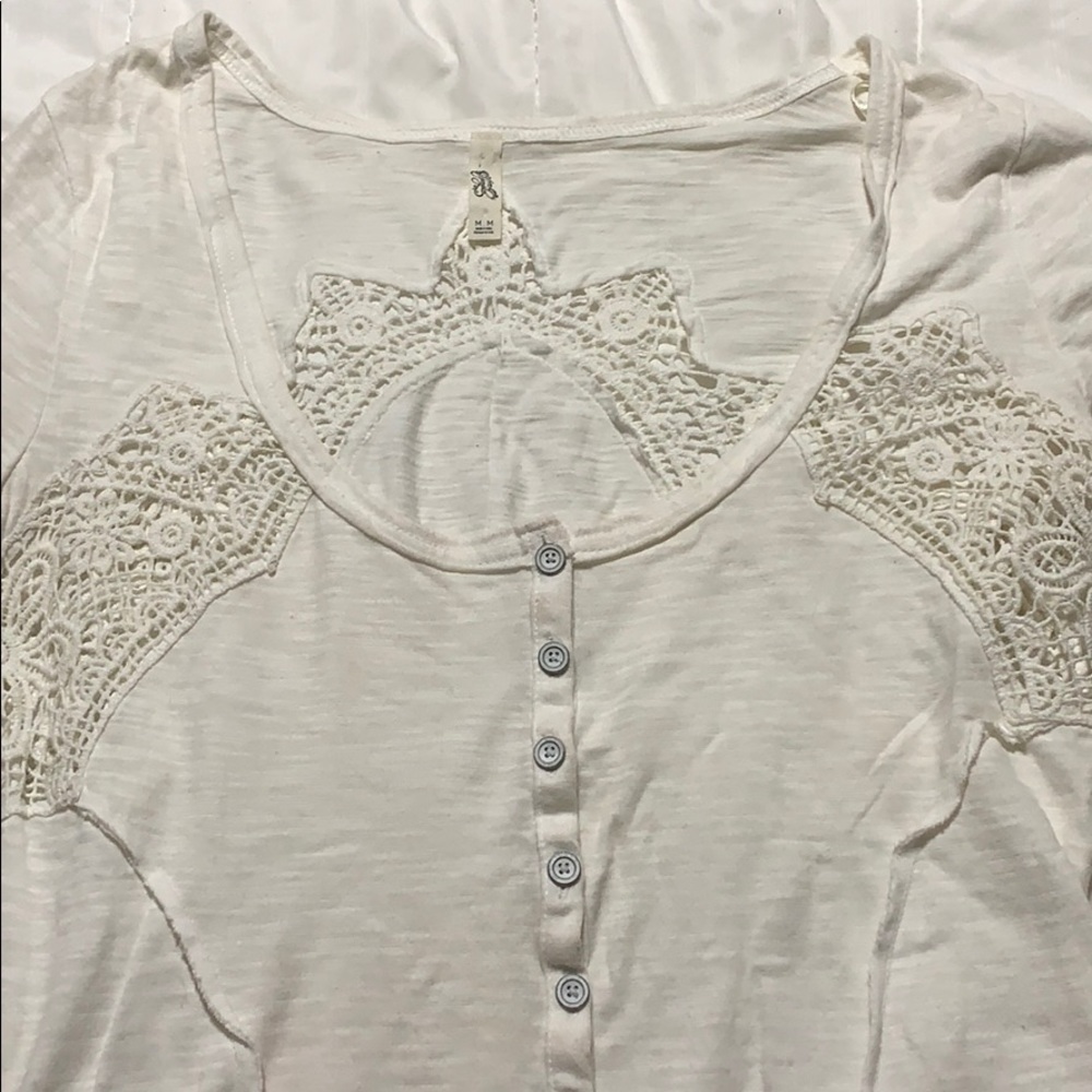 Free people white long sleeve button down